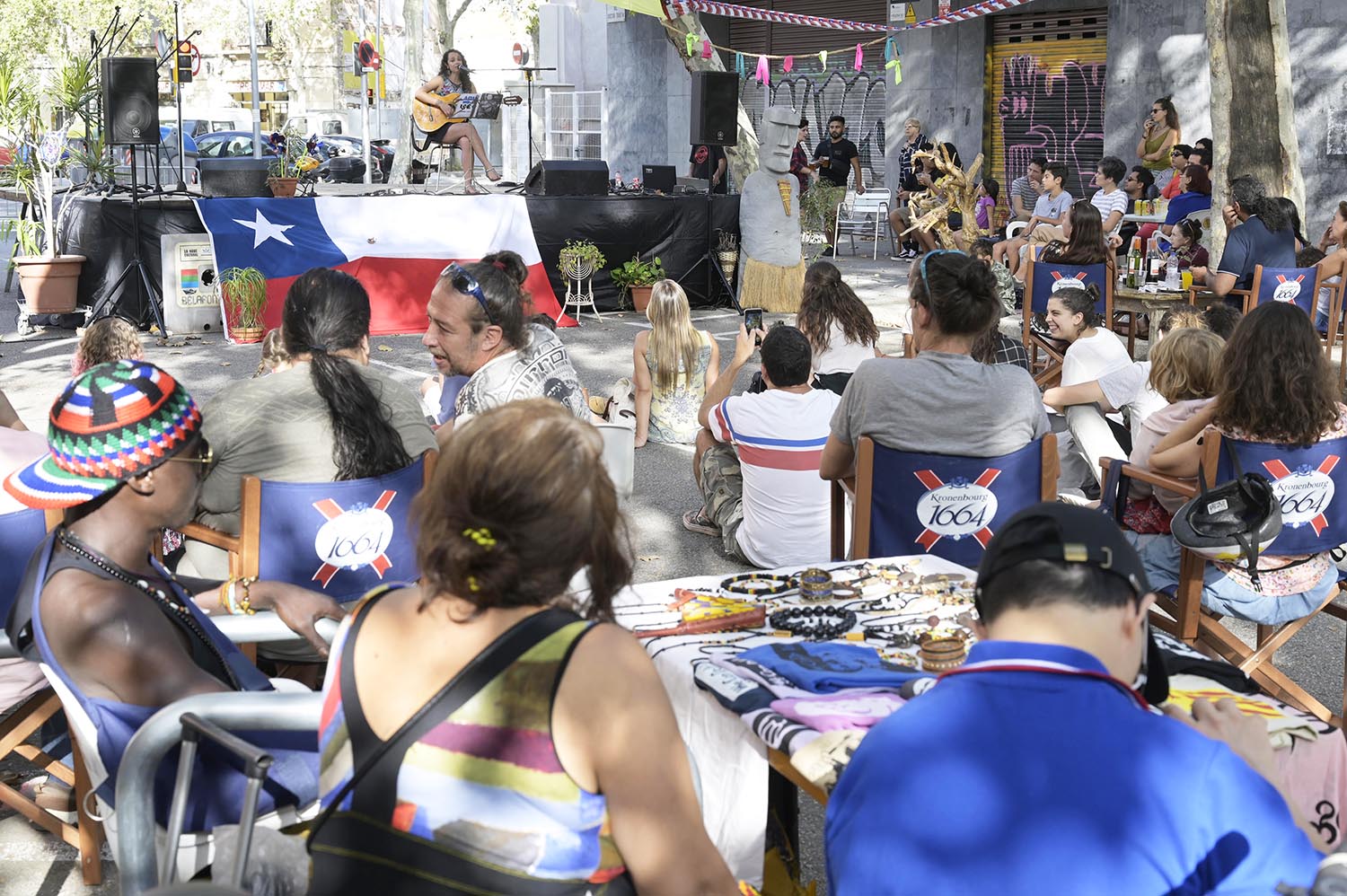 Barcelona. 15.09.2019. Icult. Celebración de las fiestas patrias chilenas con actuaciones diversas en el Poblenou coincidiendo con las fiestas del barrio. Fotografía de Jordi Cotrina