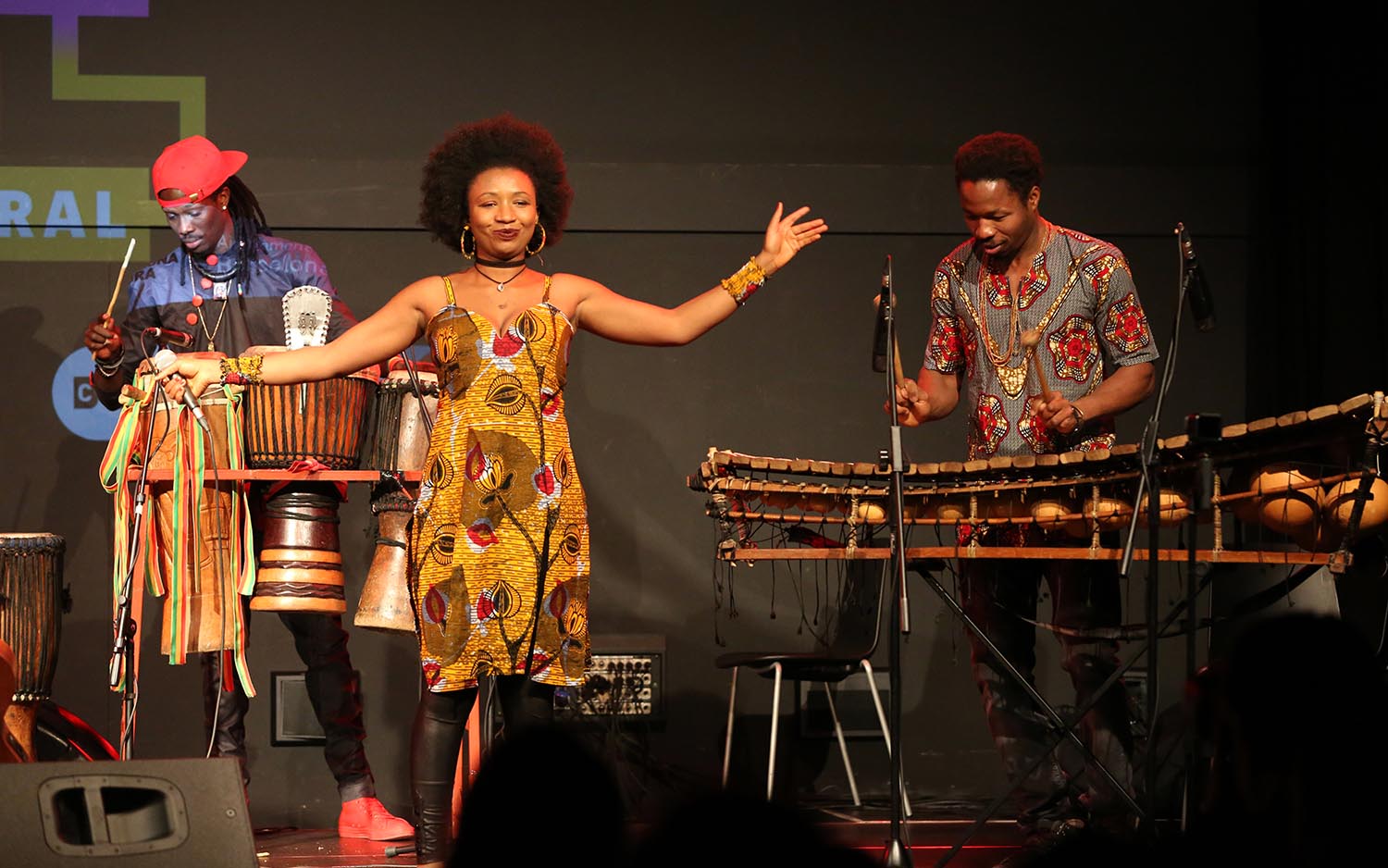 BARCELONA 10/11/2017 ICULT CONCIERTO DE NAKANY KANTE EN EL CEMTRE CIVIC BARO DE VIVER EN LA FOTO BATUCADA INICIAL FOTO: ELISENDA PONS